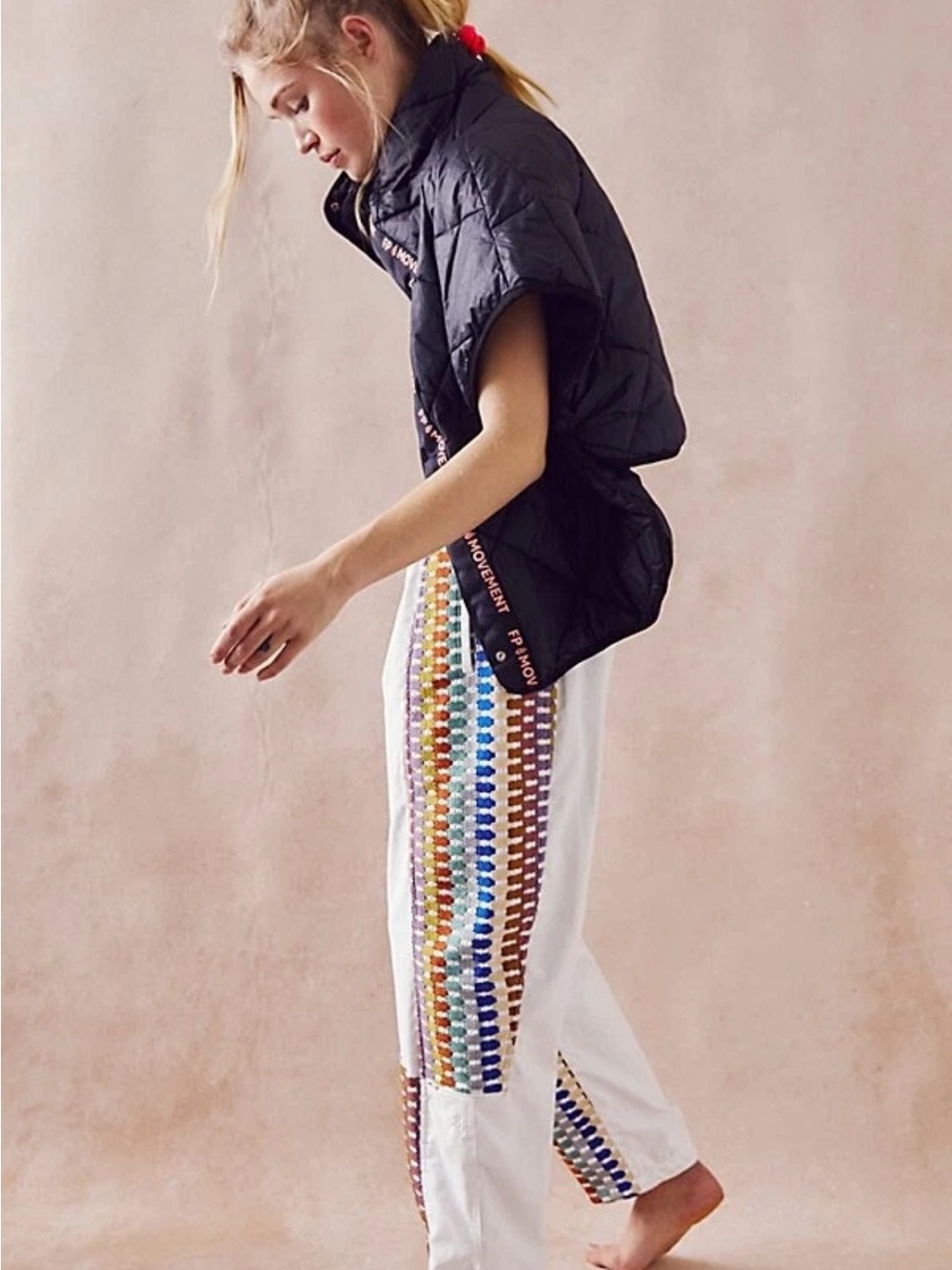 EUC Free People Movement Kaleidoscope Embroidered Pants. Size S